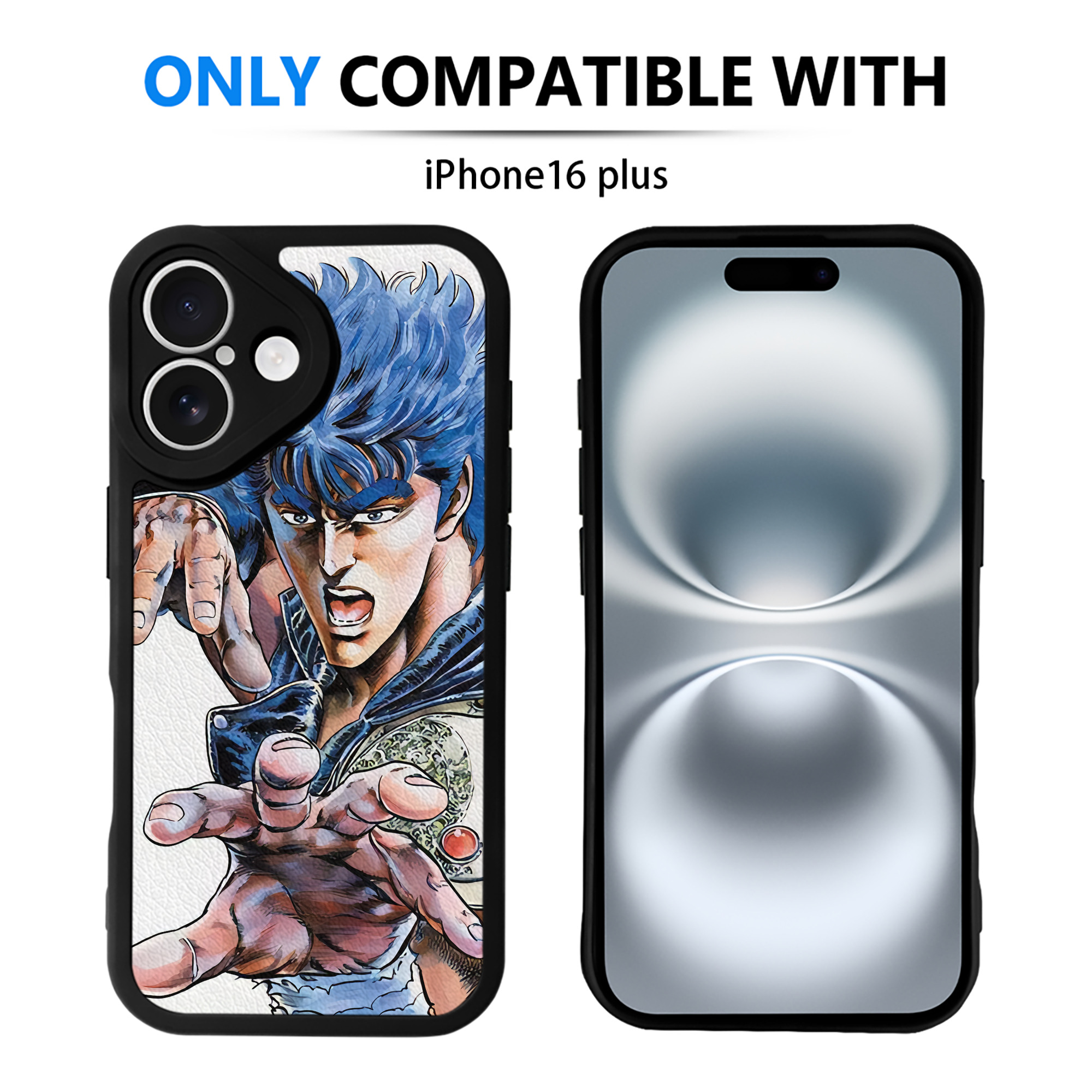 （画像用） 北斗の拳 Fist of the North Star 【iPhone 16シリーズ対応】シリコンスマホケース（レザー調） 材質：シリコン